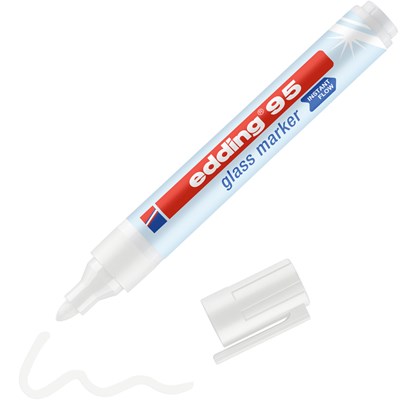 edding 95 Glasmarker weiß, Rundspitze 1,5-3mm (Art.-Nr.: 4-95049)