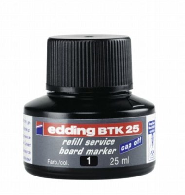 edding BTK 25 Nachfülltinte für Whiteboardmarker schwarz, 25 ml (Art.-Nr.: 4-BTK25001)