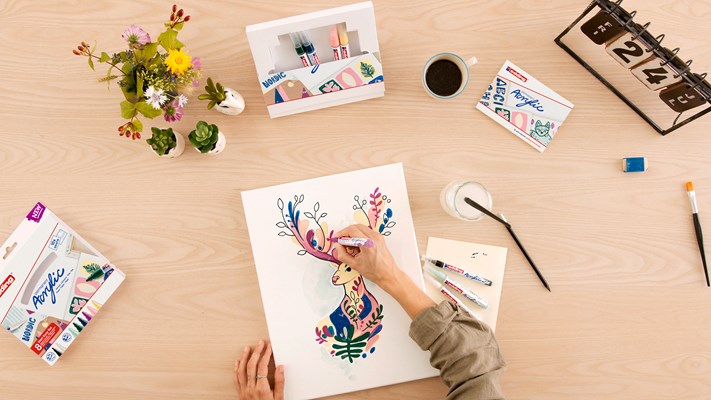 edding Acrylmarker Set 14-teilig kreativ basic (Art.-Nr.: 4-CS14B)