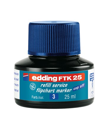 edding FTK 25 Nachfülltinte für Flipchartmarker blau, 25 ml (Art.-Nr.: 4-FTK25003)