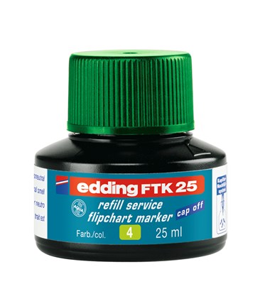 edding FTK 25 Nachfülltinte für Flipchartmarker grün, 25 ml (Art.-Nr.: 4-FTK25004)