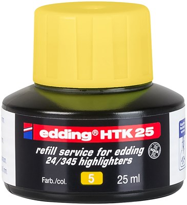 edding HTK 25 Nachfülltinte für Textmarker gelb, 25 ml (Art.-Nr.: 4-HTK25005)