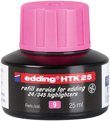 edding HTK 25 Nachfülltinte für Textmarker rosa, 25 ml (Art.-Nr.: 4-HTK25009)