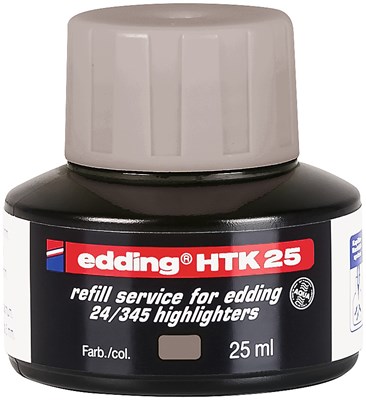 edding HTK 25 Nachfülltinte für Textmarker grau, 25 ml (Art.-Nr.: 4-HTK25012)