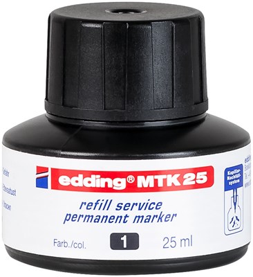 edding MTK 25 Nachfülltinte für Permanentmarker schwarz, 25 ml (Art.-Nr.: 4-MTK25001)