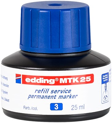 edding MTK 25 Nachfülltinte für Permanentmarker blau, 25 ml (Art.-Nr.: 4-MTK25003)