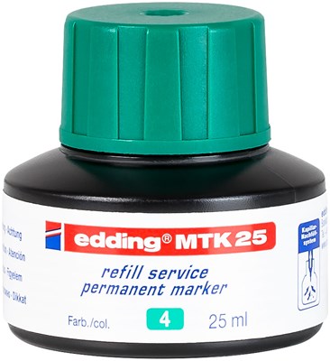 edding MTK 25 Nachfülltinte für Permanentmarker grün, 25 ml (Art.-Nr.: 4-MTK25004)