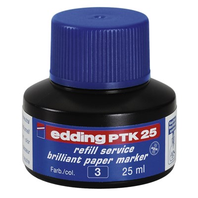 edding PTK 25 Nachfülltinte für Brilliant-Papiermarker blau, 25 ml (Art.-Nr.: 4-PTK25003)