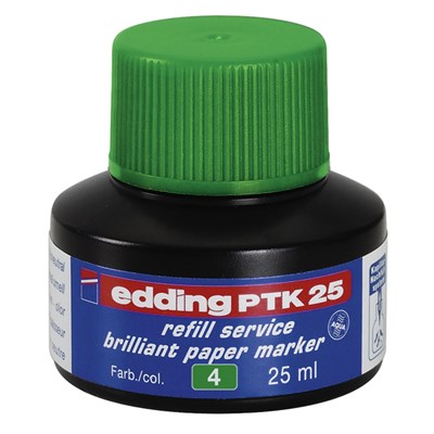 edding PTK 25 Nachfülltinte für Brilliant-Papiermarker grün, 25 ml (Art.-Nr.: 4-PTK25004)