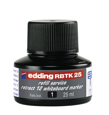 edding RBTK 25 Nachfülltinte für Whiteboardmarker schwarz, 25 ml (Art.-Nr.: 4-RBTK25001)