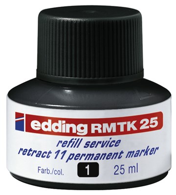 edding RMTK 25 Nachfülltinte für Permanentmarker schwarz, 25 ml (Art.-Nr.: 4-RMTK25001)