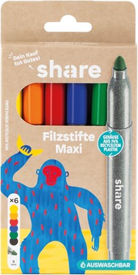 share Filzstift Maxi 6er-Set (Art.-Nr.: 4-0004-6)