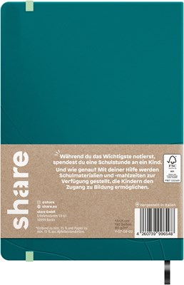 share Notizbuch A5 punktkariert petrol (Art.-Nr.: 4-0014059)