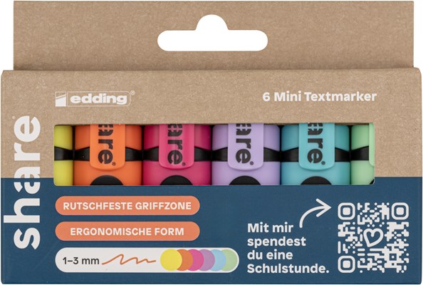 share Mini Textmarker 6St Blister (Art.-Nr.: 4-0021-6-1000)
