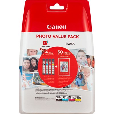 Canon CLI-581XLMulti, 4er-Multipack, schwarz, cyan, magenta  