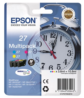 Epson 27 Tintenpatronen Multipack, cyan, magenta, yellow (Art.-Nr.: C13T27054012)
