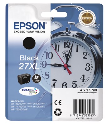 Epson 27XL Tintenpatrone, schwarz, hohe Füllmenge (Art.-Nr.: C13T27114012)