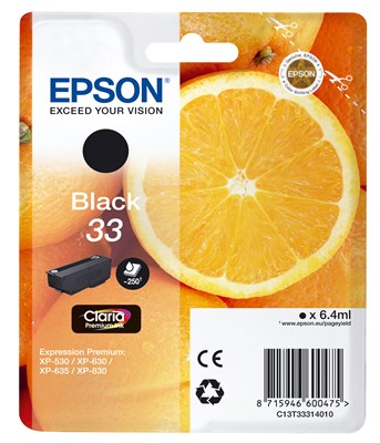 Epson 33 Tintenpatrone, schwarz (Art.-Nr.: C13T33314012)
