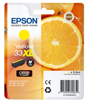 Epson 33XL Tintenpatrone, yellow, hohe Füllmenge (Art.-Nr.: C13T33644012)