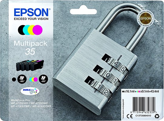 Epson T3586 Multipack, schwarz, cyan, magenta, yellow (Art.-Nr.: C13T35864010)