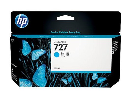 HP 727 Original Tintenpatrone, cyan, Standardkapazität (Art.-Nr.: B3P19A)