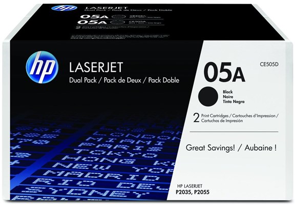 HP 05A Toner Doppelpack, schwarz (Art.-Nr.: CE505D)