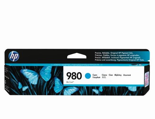 HP 980A Original Tintenpatrone, cyan, Standardkapazität (Art.-Nr.: D8J07A)