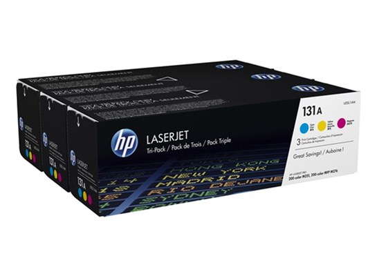 HP 131A Original Toner-Multipack, cyan, magenta, yellow, Standardkapazität (Art.-Nr.: U0SL1AM)
