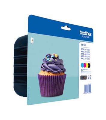 Brother Tintenpatronen, Value-Pack, schwarz, cyan, magenta, yellow (Art.-Nr.: LC-123VALBP)