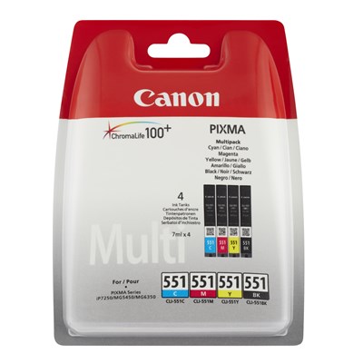 Canon Multipack Tintenpatonen, 4er Set, schwarz, cyan, magenta, yellow (Art.-Nr.: 6509B009)