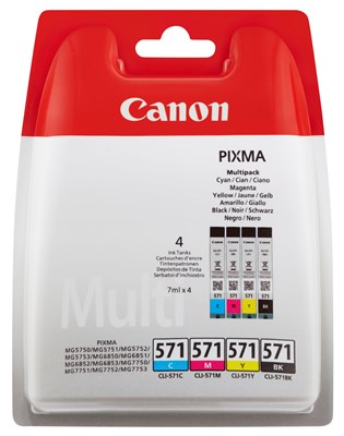 Canon Tintenpatronen 4er-Multipack, schwarz, cyan, magenta, yellow (Art.-Nr.: 0386C005)