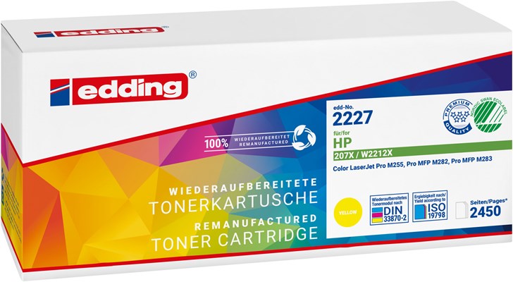 edding Tonerkassette, yellow, ersetzt HP 207X (W2212X) (Art.-Nr.: 18-2227)