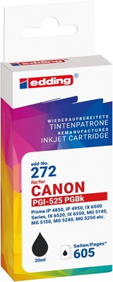edding Tintenpatrone, schwarz, ersetzt Canon PGi-525Bk (Art.-Nr.: 18-272-01)