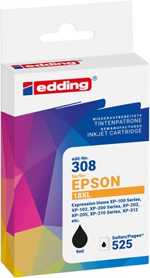 edding Tintenpatrone, schwarz, ersetzt Epson T1811 (Art.-Nr.: 18-308-01)