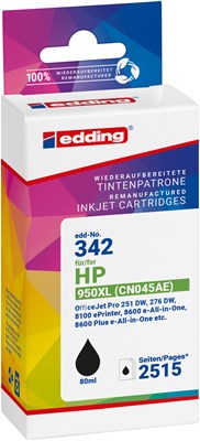 edding EDD-342 Tintenpatrone, schwarz, kompatibel zu HP 950XL (CN045AE)  (18-342)