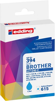 edding Tintenpatrone, cyan, ersetzt Brother LC1220/LC1240/LC1280C (Art.-Nr.: 18-394)