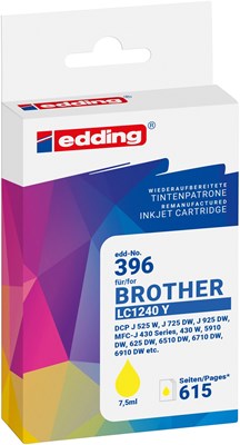 edding Tintenpatrone, yellow, ersetzt Brother LC1220/LC1240/LC1280Y (Art.-Nr.: 18-396)