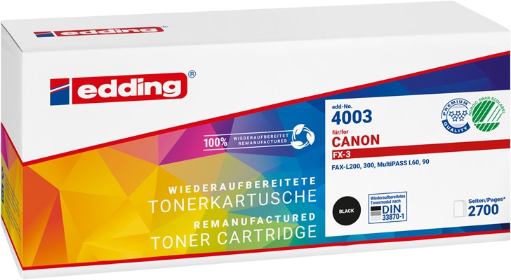 edding Toner, schwarz, ersetzt Canon FX3 (Art.-Nr.: 18-4003)
