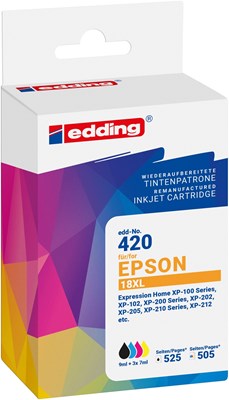 edding Tintenpatronen Multipack, ersetzt Epson T1811/T1812/T1813/T1814 (Art.-Nr.: 18-420-01)