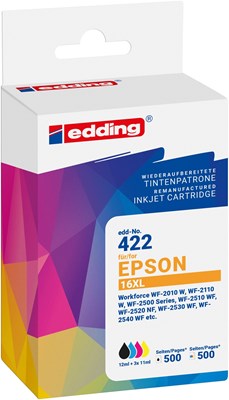 edding Tintenpatronen Multipack, ersetzt Epson T1631/T1632/T1633/T1634 (Art.-Nr.: 18-422-01)