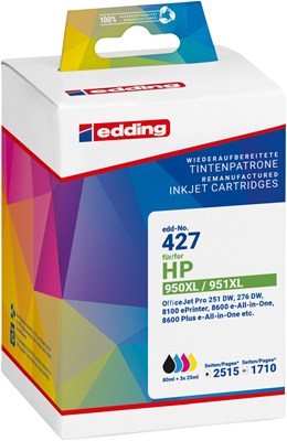 edding Tintenpatronen Multipack, ersetzt HP 950XL/951XL (CN045-048) (Art.-Nr.: 18-427)