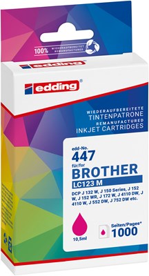 edding Tintenpatrone, magenta, ersetzt Brother LC123M (Art.-Nr.: 18-447-01)