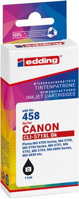 edding Tintenpatrone, schwarz, ersetzt Canon CLI-571XL (Art.-Nr.: 18-458-01)