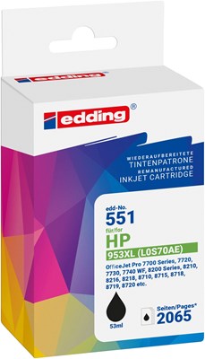 edding Tintenpatrone, Schwarz, ersetzt HP 953XL (L0S70AE) (Art.-Nr.: 18-551)