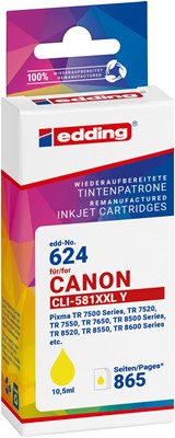 edding Druckerpatrone, gelb, ersetzt Canon CLI-581XXLY (Art.-Nr.: 18-624)