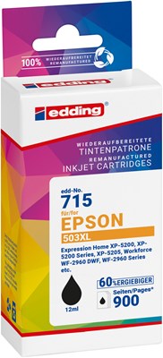edding Druckerpatrone, schwarz, ersetzt Epson 503XL (T09R1) (Art.-Nr.: 18-715)