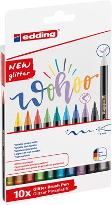 edding 1340 Glitzerstifte 10er Set, Pinselspitze 1-6 mm (Art.-Nr.: 4-1340-10-4-2)