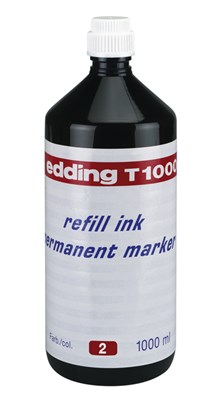 edding T 1000 Nachfülltinte für Permanentmarker rot, 1000 ml (Art.-Nr.: 4-T1000002)