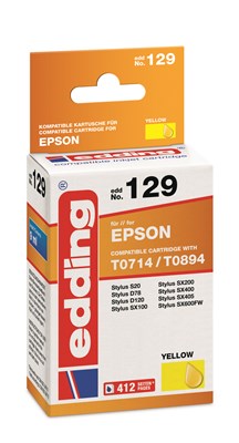 edding Tintenpatrone, yellow, ersetzt Epson T0714/T0894 (Art.-Nr.: 18-129)