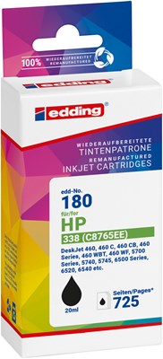 edding Tintenpatrone, schwarz, ersetzt HP338 (C8765) (Art.-Nr.: 18-180)